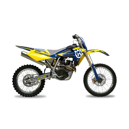 Kit Adesivi Blackbird Dream 4 Bianco-Giallo-Blu - Husqvarna TE 410 2005-2006