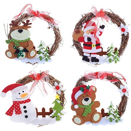 4-pakks Rattan Julekrans