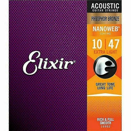 Elixir akustiske guitarstrenge Nanoweb Phosphor Bronze Light
