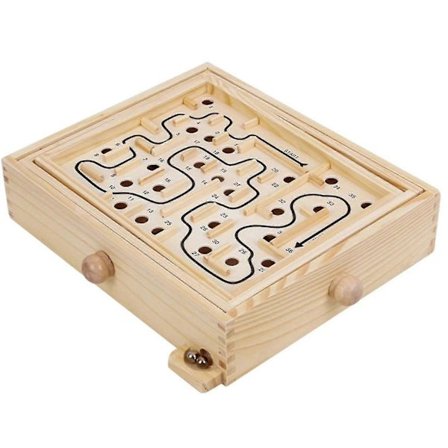 Træ Labyrint Spil Balance Holdende Desktop Gruppe Spil Klassisk Puslespil Legetøj Til Børn Og Voksne (FMY)