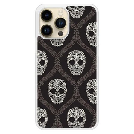 Reinforced silicone skal med tryck kompatibel med Apple iPhone 14 Pro Max Floral skull