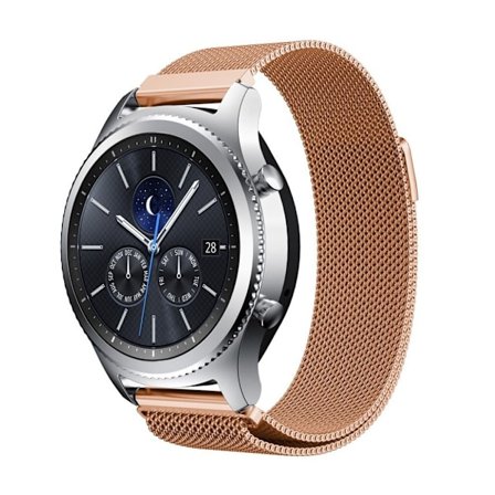 Samsung Gear S3 Frontier / S3 urlänk smartklocka rostfri stål klocka meshlänk - Rosenguld