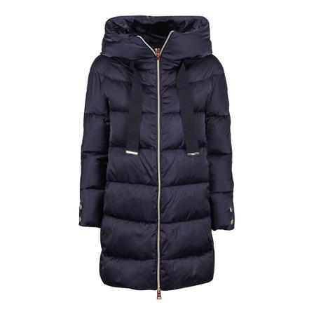 Herno, Satin A-Shape Jacket With Hood Blauw, Dames, Maat:S