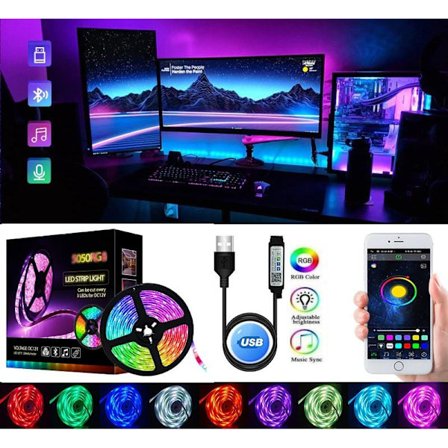 Flexibel 5m RGB Ljusslinga / LED-list / LED-Strip Bluetooth APP