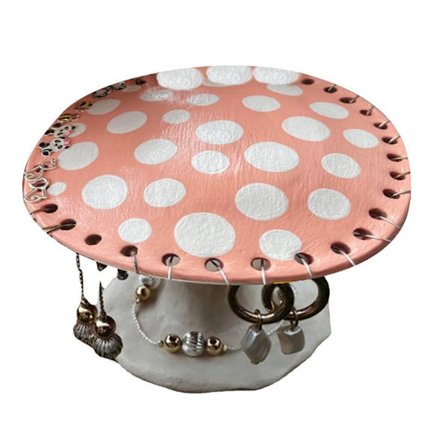 Mushroom Øredobber Holder Stativ Organizer ROSA