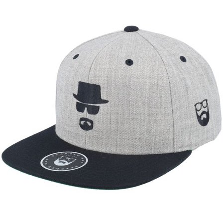 Bearded Man - Grå snapback Keps - Heisenbeard Grey/Black Snapback @ Hatstore