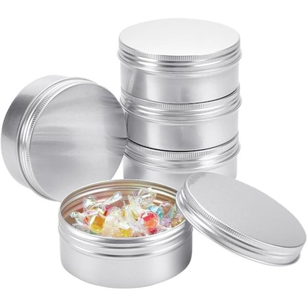 10 stk. 250 ml Runde Sølvfarvede Aluminiumsdåser med Skruelåg - Kosmetikbeholdere til DIY Håndværk, Lysfremstilling, Rejseopbevaring, Makeup,