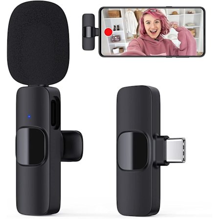 2,4ghz trådløs Lavalier-mikrofon, trådløs Lavalier-mikrofon med sender/mottakersett for Android-smarttelefon/liveintervju (ingen app-krav