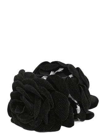 SUI AVA Rosa Velvet Hair Claw - Black - MIDDLE