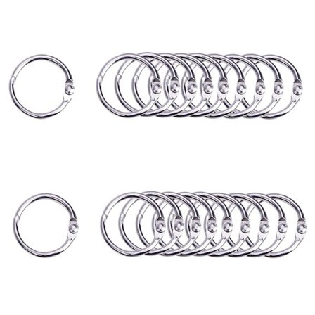 40 st Bokringar Metall Bokring 25 mm Lösbladspärmar Bokringar 25 mm Innerdiameter Nyckelringar (25mm-20Pack)