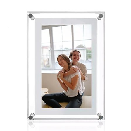 Akryl Digital Foto Frame 5 Inch 1000mAh Vertikal Display IPS Skärm