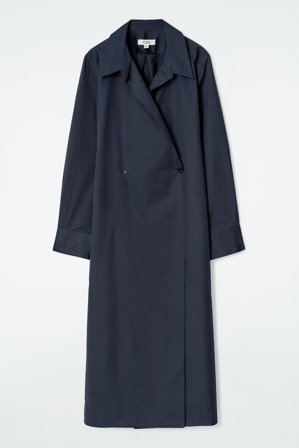 COS Damen Doppelreihiges Hemdkleid In Midilänge - Blau