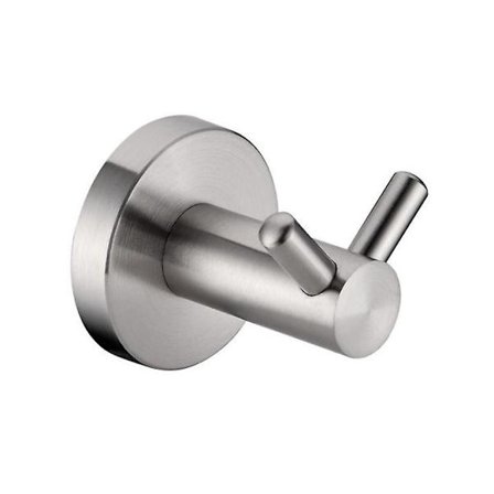 Eksklusiv håndkleholder med to kroker i rustfritt stål | Baderomskrokholder, håndkleholder, klesstativ, børstet rustfritt stål kroker 5x5x7cm