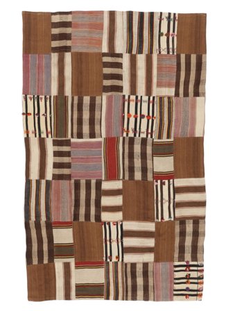 Kilim Patchwork Rug 163X256 Brown/Black Wool