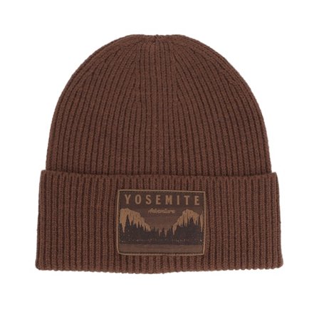 Wild Spirit - Braun cuff Mütze - Yosemite Adventure Brown Patch Walunt Oversized Beanie @ Hatstore