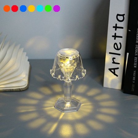 Mini Nattljus Kristall Skrivbordslampa 05-FÄRGRIKT LJUS