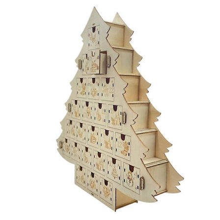Juletre Skuff Kalender Skap Tre Kalender Dekor Ornament