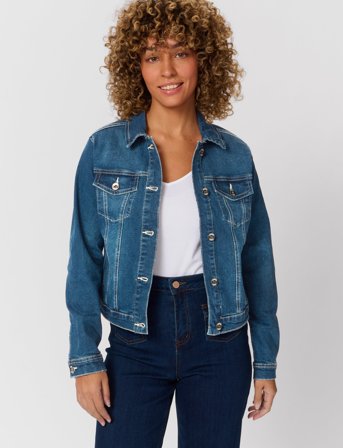 Cream Lisa Denim Jacket - Blue - 40