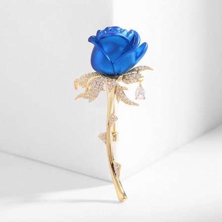IC CNE Blå Ros Brosch för Kvinnor