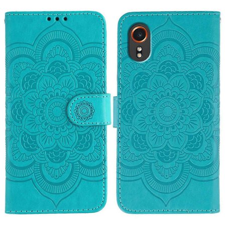 For Samsung Galaxy Xcover7 Case PU Leather Mandala Embossed Design Wallet Phone Case [DB] Multicolor