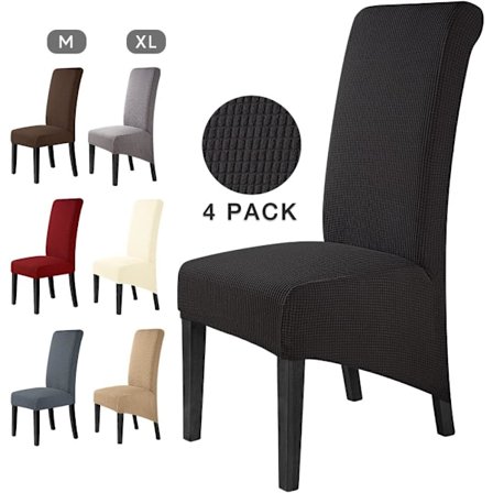 Ruokatuolin päälliset, joustava jacquard-kangas, XL-koko, irrotettavat, pestävät, yleismalliset tuolinpäälliset, tuolinsuoja häihin, Ki