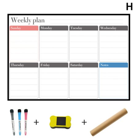 Raderbar kalender för kylskåp Magnetiska whiteboard-kalendrar Månads-/veckoplanerare Organizer Daglig anteckningsbok