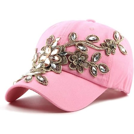 Naisten baseball-lippis, strassi aurinkolippalakki säädettävä farkkuhattu