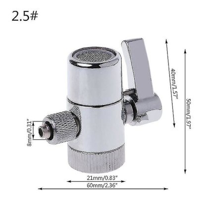 Vandfilter Hane Omskifterventil RO System 1/4" 2.5/8" 3/8" Slangekobling Høj Kvalitet