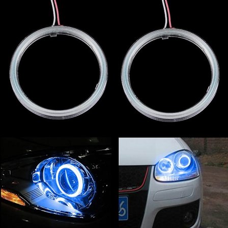 2 kpl 90mm Cob Angel Eyes Halo Auton Led-valorengas Päävalaisin Drl Dc 12v