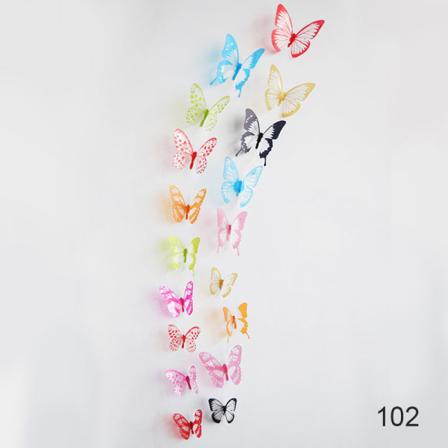 18 st 3D svart och vit fjäril klistermärke konst väggdekor heminredning rum dekor Colour 102