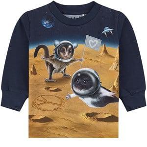 Molo Kawaii Universe GOTS Eloy Graphic Sweatshirt 62 cm - Jumpers and knitwear - 62 cm - Blue