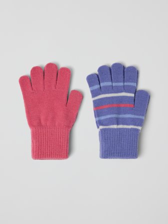 Polarn O. Pyret - 2-pack knitted gloves - 4 - 6 - Childrenswear - purple