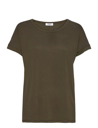 Fenya Modal Tee T-shirt Top Grøn MOSS COPENHAGEN