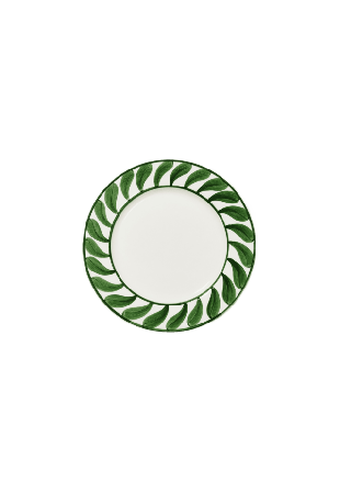 Pick A Poppy Swirl Assiett - 22 Cm Glas & porslin Grön