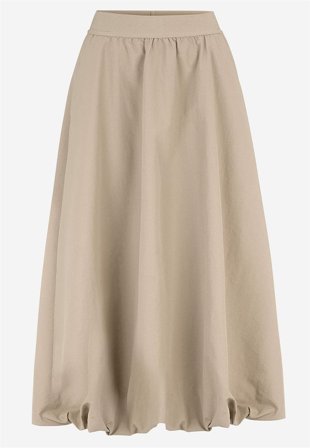 Freequent - Ballonnederdel med lommer i sand til damer i størrelse M (40) - Cellbes