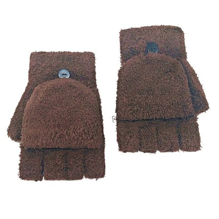 1 Par Damhandskar Halvfinger Flip Fuzzy Solid Färg Stretch Håll Varma Super Mjuka Höst Vinter db