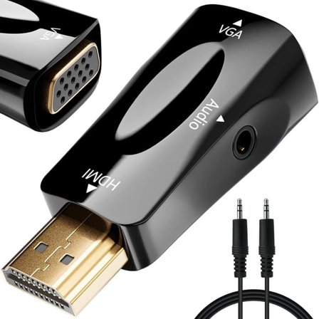 HDMI-VGA-sovitin ääniliitännällä Mini Jack 1080p