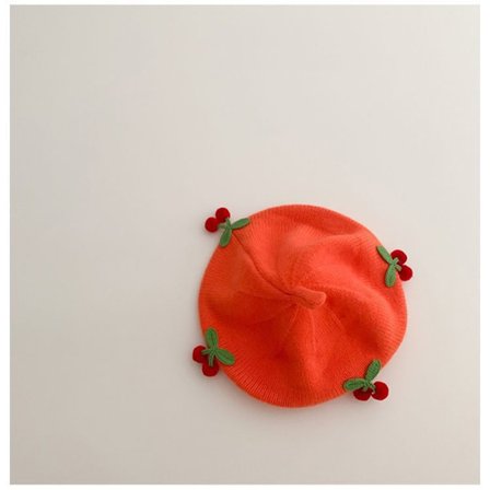Ensfargede Beret-hatter Kirsebær-baskerhatter ORANSJE