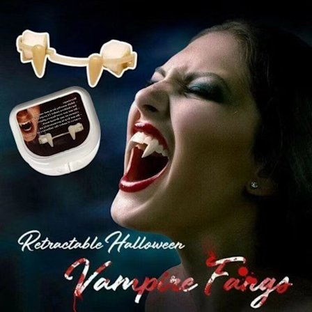 5 stk Halloween Vampyrtann, Inntrekkbar Plast Silikon Skummel