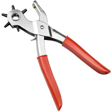 Lærhullstang i skinn med 6 hullstørrelser for skinn, håndverk,