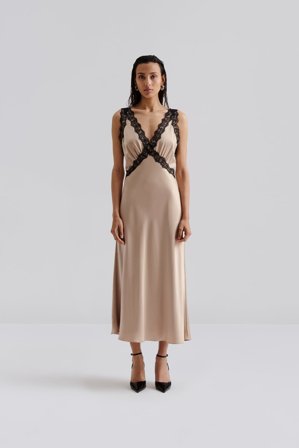 Malina - Shea midi dress - 42 - Champagne