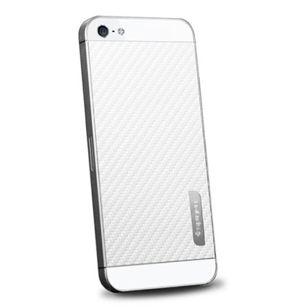 Spigen Skin Guard Carbon Skin till Apple iPhone 5/5S/SE (Vit) + Skärmskydd