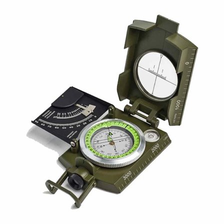 Taktisk kompas til militær og udendørs brug, overlevelseskompas med lysende magnetpil og hældningsmålerkompas, militærnavigationskompas med