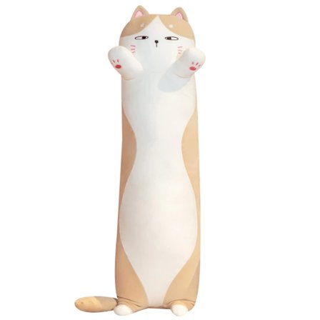 [CA] Mjuk Brun Katteplysjleke - Lang Kropppute for Kos [JUN] brun 90CM