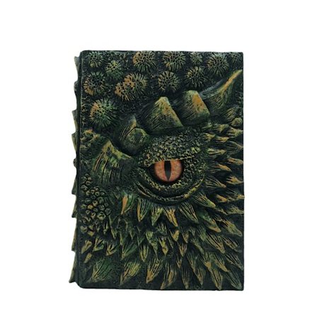 Drageøye Bok Resin Skulptur Ornament – Fantasiskapning-inspirert Statue for Skrivebordsdekor, Gotisk Dragekunstdekorasjon for Hjem, Bokylle eller Meg