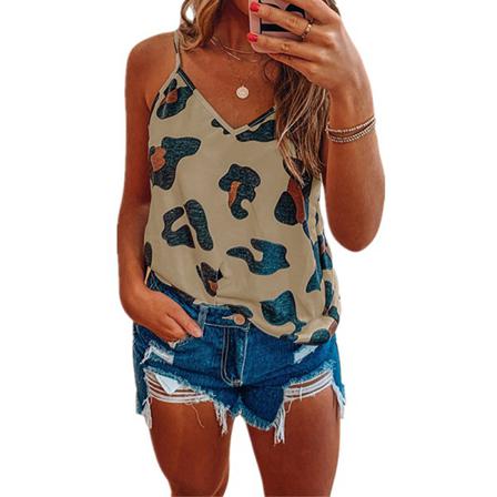 Sleeveless Tank S V-hals T-shirts För Kvinnor
