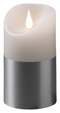 Konstsmide 1820-300 LED-kynttilä koristeella, hopea 13,5 cm, Valaistus