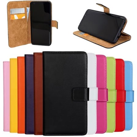 Samsung Galaxy S10/S10+/S10e plånbok skal fodral skydd skinn -