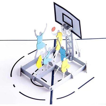 Slam Dunk Pop Up Fødselsdagskort Basketball Hilsener 3D Colla