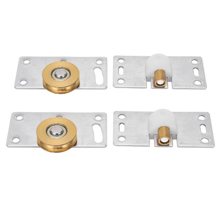 2 sæt skydedørsrulle messing rustfrit stål remskive til hjemmegarderobe skab 30 mm OD